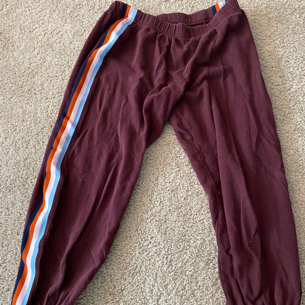 Maroon Pinstripe Sweatpants